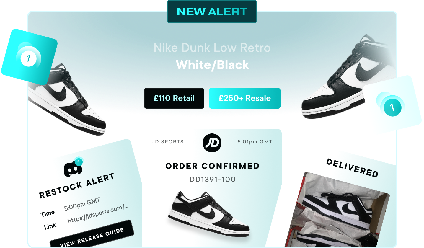 Successful order confirmation of Nike Dunk Panda Low